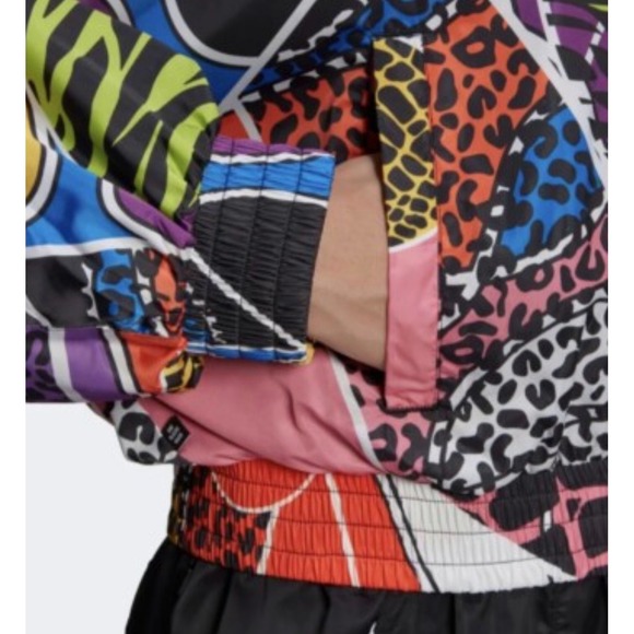 Adidas x Rich Mnisi Track Jacket Multicolor Animal Print Cropped Windbreaker M - Picture 3 of 15